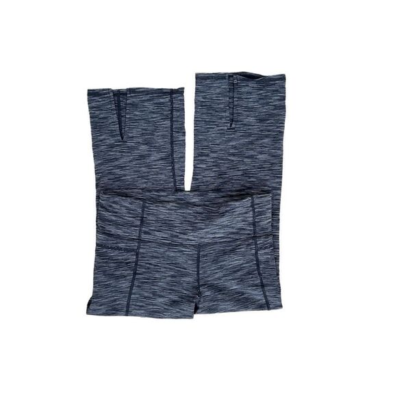 Athleta Gray Energy Power Up Capri Pants Size M Slit Yoga Workout Low Rise - Picture 6 of 10